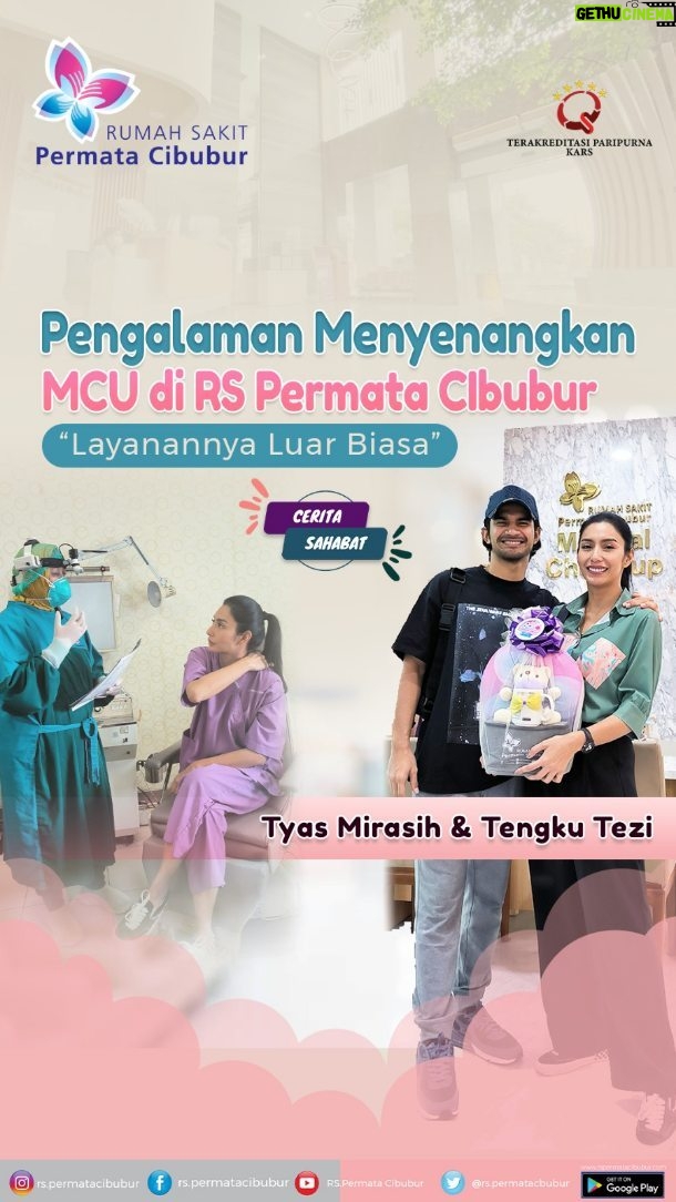 Tyas Mirasih - 427 Likes - Medical Check Up yang dilakukan secara rutin dapat membantu mengevaluasi kondisi kesehatan dan membantu mendiagnosis potensi masalah kesehatan yang mungkin muncul. Makin dini suatu penyakit terdeteksi, maka makin cepat pertolongan yang dapat diberikan.
Kali ini kak @tyasmirasih bersama kak @tengkutezi melakukan Medical Check Up di Rumah Sakit Permata Cibubur. Proses pemeriksaanpun berjalan dengan nyaman dan sangat menyenangkan karena dilakukan oleh dokter spesialis yang ahli dan kompeten.
Untuk sahabat Permata, yuk rutin melakukan MCU minimal 1 tahun sekali ya💜
Informasi dan Registrasi :
Wa. 0856595127970
#MCU #medicalcheckup #rspc #rumahsakitpermatacibubur #rscepatdanmudah #rspermatacibubur #tyasmirasih #tengkutezi
