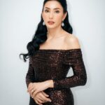 Tyas Mirasih Instagram - Turn up the glam 🖤 Makeup & Hair do by @makeupbyyobel Dress @valenciavivi Earrings @adellejewellery Softlens @eyelovin Styled by @wanda_haraa Photo by @snap.nuel