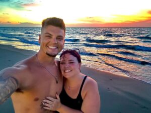 Tyler Baltierra Instagram - No matter where we go in this life, I’m always at home when you’re in my arms…I love you so much @catelynnmtv 😍❤️🌅 #MiddleSchoolSweethearts #17YearsStrong