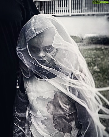 Tyler Baltierra Instagram - We went from a Disney princess last year to a “Bloody Ghost Girl” this year! HAPPY HALLOWEEN from Novalee! 😂👻🎃