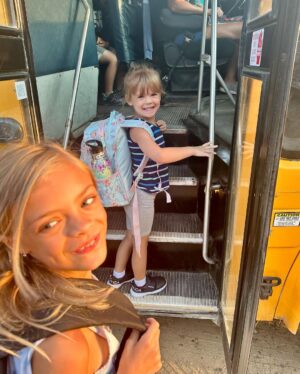 Tyler Baltierra Instagram - It’s Vaeda’s first day of Pre K & her first time on “the big kid bus” & I’m not okay! 😩😭 idk how this happened so fast, but it’s hitting me hard in my chest this morning. No more of me taking her to drop her off & waving goodbye through the doors. No more singing songs together on the way to school. I didn’t think it would hit me this hard, but man…something about having 2 of my kids now riding the bus is getting to me! 🥺😢 please stop growing up so fast you guys, your daddy can’t take it! 💔😔 #VaedaLuma #NovaleeReign #GirlDad #BlessedByDaughters