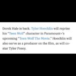 Tyler Hoechlin Instagram - “Derek Hale is back.”