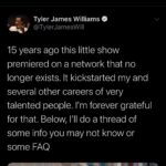 Tyler James Williams Instagram - 15 years. Wow. Did a thread on twitter speaking on some of the things I get asked a lot about the show and just some general info you may not know. These are some of the highlights. Go check out the full thread if interested. Salute to everyone who was apart of this show. In some way shape or form we all came together to make our collective mark. Love always 🖤✌🏾