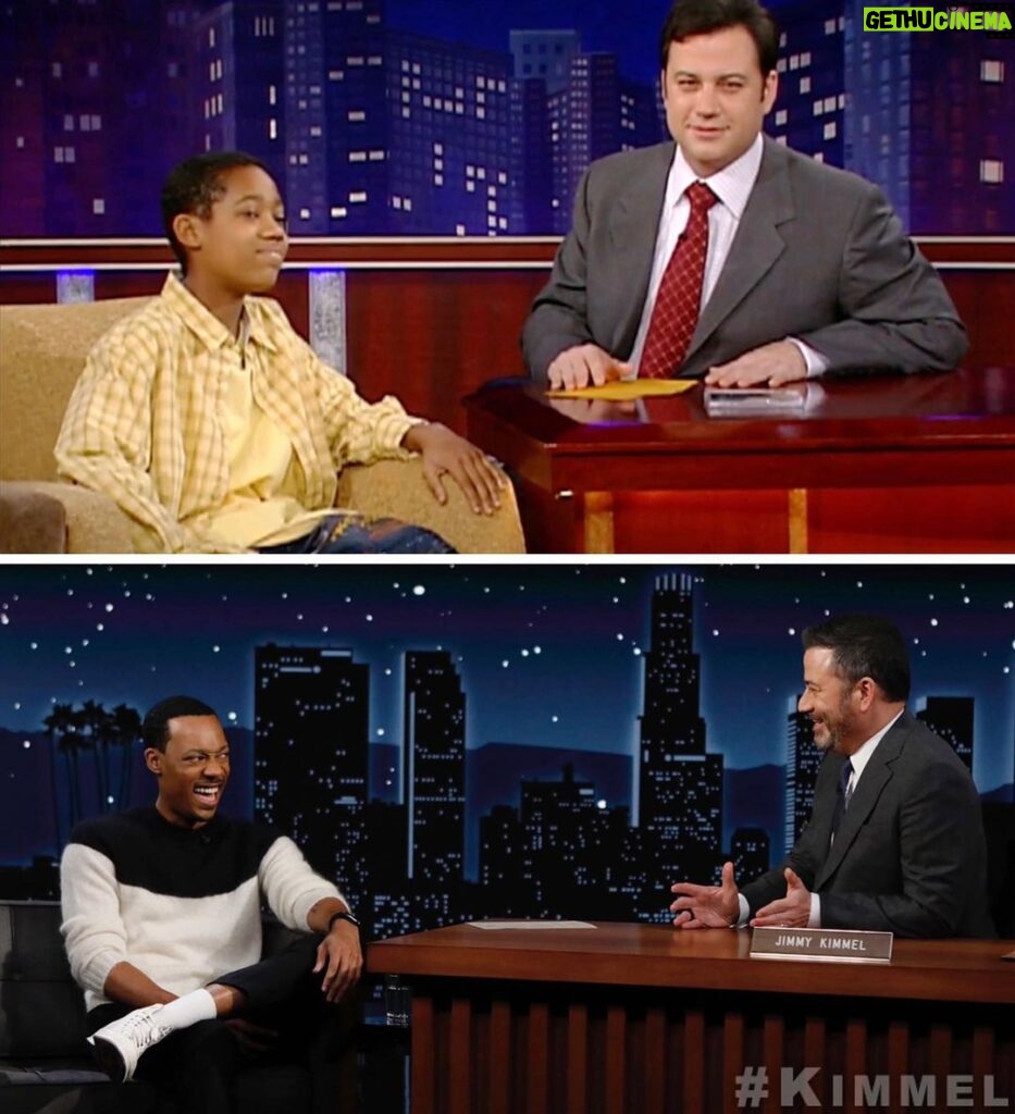 Tyler James Williams Instagram - Every 17 years @jimmykimmellive and I sit down and catch up. Tune in tonight to see. See you in 2039, Jimmy 😉