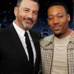 Tyler James Williams Instagram - Last nights look for @jimmykimmellive . Check out the interview if you can, this one was fun. Designer : @stayflythrash Jewlery provided by : @cartier Photographer: @iamjamesanthony