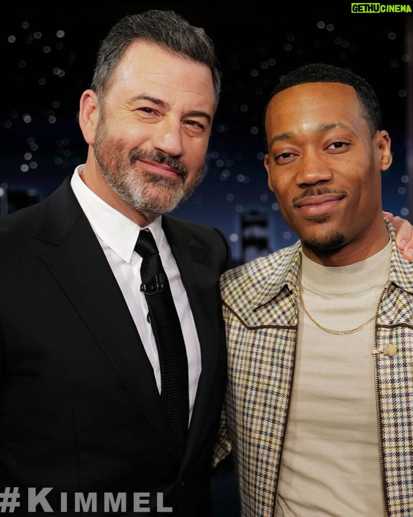 Tyler James Williams Instagram - Last nights look for @jimmykimmellive . Check out the interview if you can, this one was fun. Designer : @stayflythrash Jewlery provided by : @cartier Photographer: @iamjamesanthony
