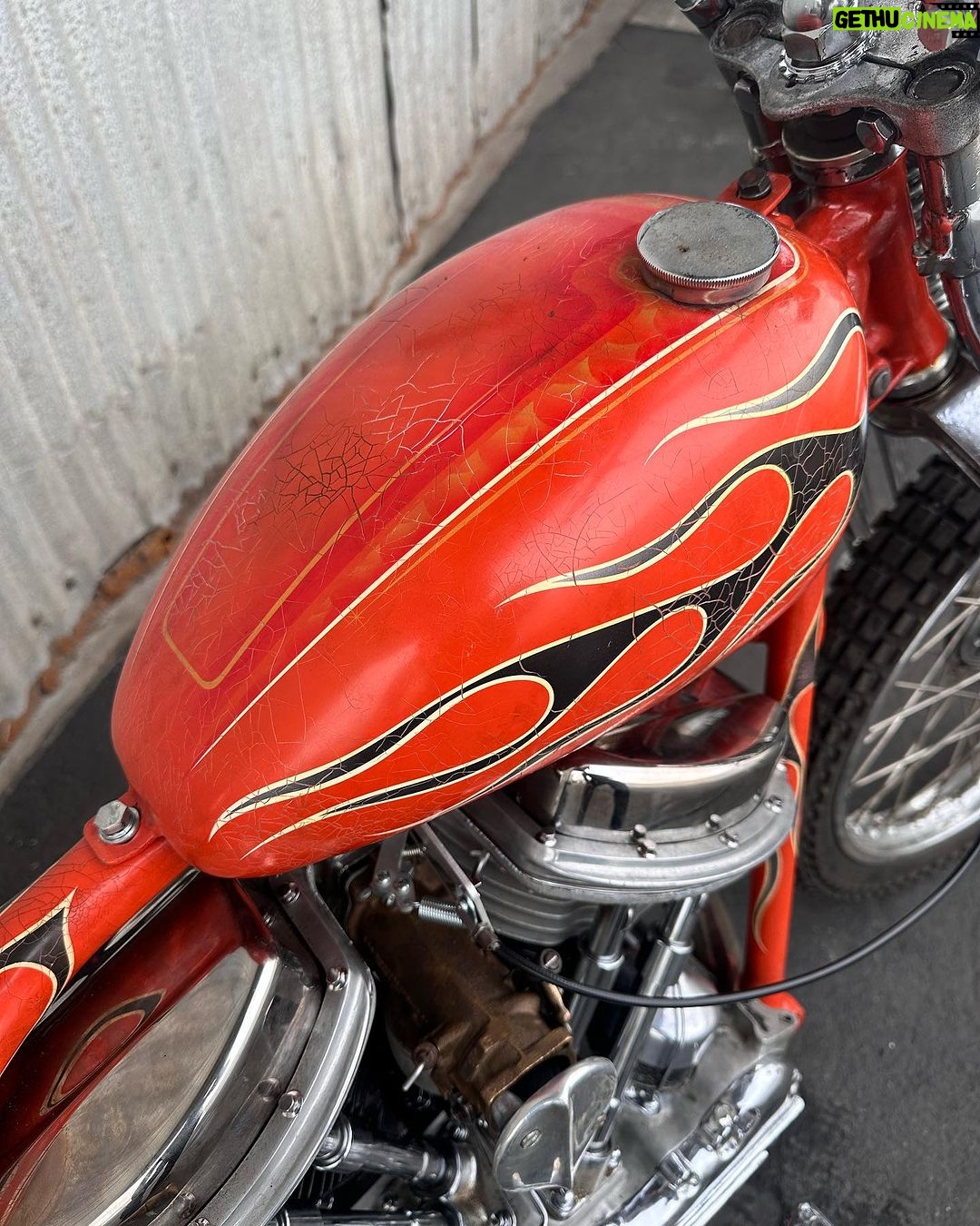 Tyler Posey Instagram - 🔥🔥AGENT ORANGE 🔥🔥 56 panhead for our buddy @tylerposey58 hope you like it brother. Come check it out this weekend @paradiseroadshow #cyclezombies