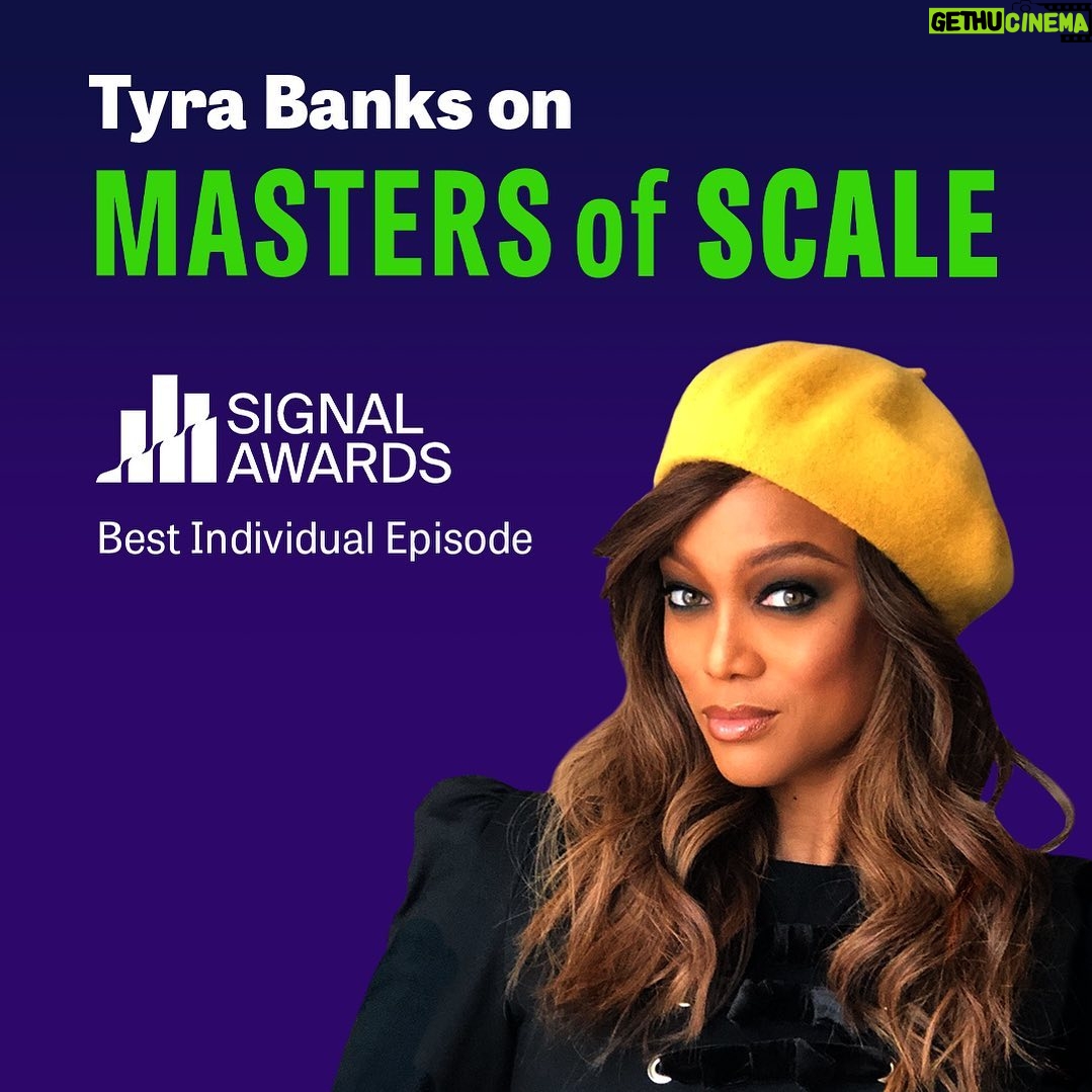Tyra Banks Instagram - Do yβall remember when the podcast I did on the secrets of personal branding with @mastersofscale got nominated for a Signal Award? Guess what- WE WON!!!! Thank you all for your support ππππ You can still listen to the episode here: mastersofscale.com/tyra-banks to learn more about how I scaled my personal brand to the next level and find out how you can do the same!