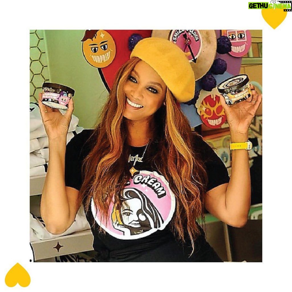 Tyra Banks Instagram - You want some @SMiZECream🍦? We’ll ship it straight to your house. Link in bio. 😉 . . . #SMiZECream #IceCream #Obsessed