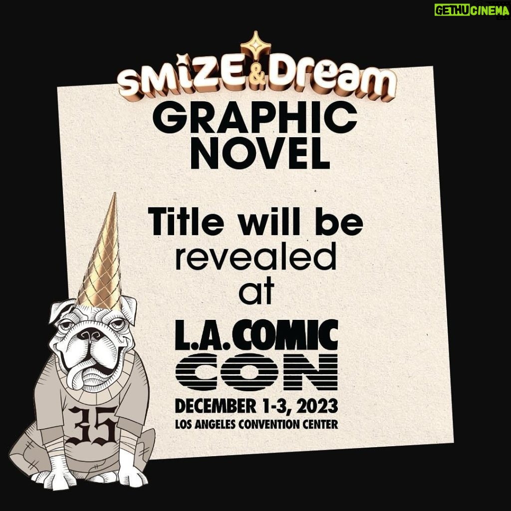 Tyra Banks Instagram - I need your thoughts on the TITLE of the @SMIZEandDREAM Graphic Novel we’re writing. 📕 We will reveal the TITLE on Dec 1st at our booth at @ComicConLA. Plus there will be 5 flavors of our ice cream🍦there! 😋 Should the name be: The SMiZE Chronicles or The House of SMiZE Comment below 👇🏽 . . . . . . #comiccon #comicconla #cosplay #comics #cosplayer #comicbooks #comicconvention #lacc #cosplayersofinstagram #comic #anime #comicart #comicbook #costume #makingcomics #SMiZEandDREAM #SMiZE #SMiZEcomic #SMiZEGraphicNovel