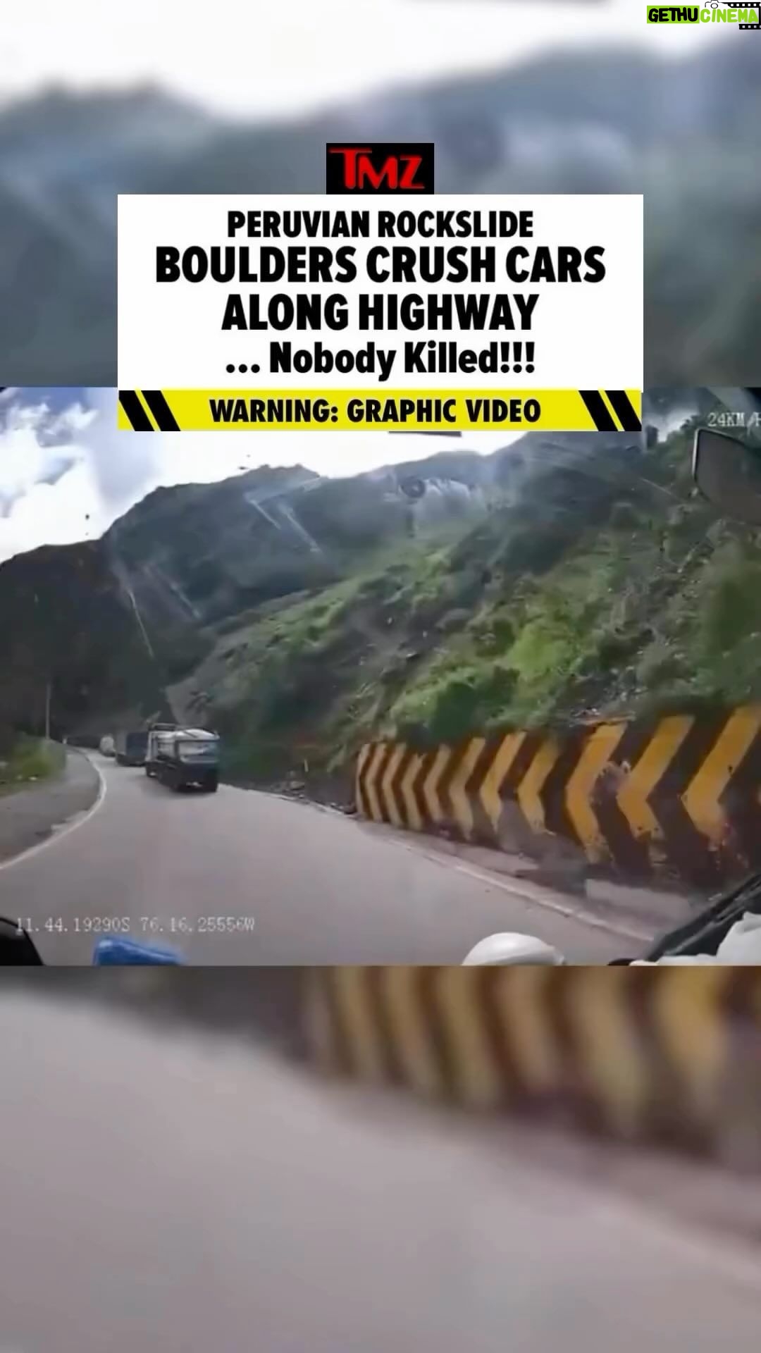Tyrese Gibson Instagram - I tell people all the time that's not from LA… when it rains for months like its been raining in LA lately stay out of them mountains and don't travel down raoda that's IN mountains because all of those roads are MAN-MADE…. And homes slip off of those retainer walls and rocks and bolders come crashing down often.…. Thank God the 2 people in these cars weren’t killed but OMG I would be shook!