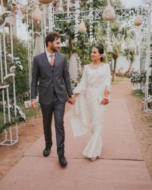 Ushna Shah Instagram - Our forever begins. We are so grateful for the abundance of love we have received from all over the world. Please allow me to formally introduce my husband:

His name is Hamza Amin, he is obviously very easy on the eyes, but that doesn’t even scratch the surface. He is an incredibly kind, loving, romantic, hard working, passionate, honest, witty, hilarious, intelligent, disciplined, fun and generous soul with far too many qualities to write here.. I am blessed to have him as my other half and my best friend for life. 

“And they lived happily ever after” ♥️

🎥 📸 
1-4: @mahasphotographyofficial 
5-8: @thrupolaroids 
(Like how I snuck in the Shendi reel at the end🤭)

(PS. I still haven’t posted my 🇦🇹 👰🏻‍♀️ look, I’ll get around to that soon).

My hair & makeup for the waleema by my lovely chacha-in-law, the great @tariqaminofficial 🤗 

#hamush @hamza.amin87