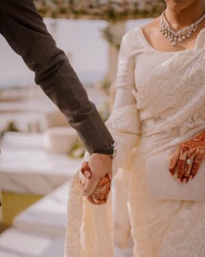 Ushna Shah Instagram - Our forever begins. We are so grateful for the abundance of love we have received from all over the world. Please allow me to formally introduce my husband:

His name is Hamza Amin, he is obviously very easy on the eyes, but that doesn’t even scratch the surface. He is an incredibly kind, loving, romantic, hard working, passionate, honest, witty, hilarious, intelligent, disciplined, fun and generous soul with far too many qualities to write here.. I am blessed to have him as my other half and my best friend for life. 

“And they lived happily ever after” ♥️

🎥 📸 
1-4: @mahasphotographyofficial 
5-8: @thrupolaroids 
(Like how I snuck in the Shendi reel at the end🤭)

(PS. I still haven’t posted my 🇦🇹 👰🏻‍♀️ look, I’ll get around to that soon).

My hair & makeup for the waleema by my lovely chacha-in-law, the great @tariqaminofficial 🤗 

#hamush @hamza.amin87
