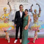 Ushna Shah Instagram - Could you be my escort cause just like them two door Fords, damn they don’t make em like you no more 😘 @hamza.amin87 🧿 👗 by the unmatched @asimjofa #iwearasimjofa #ushnashah Velden am Wörthersee