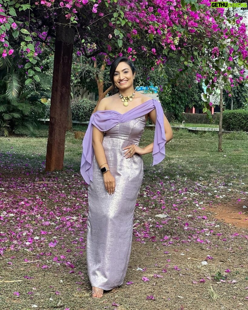 Vaishnavi Gowda Instagram - a lilac only blossoms after a harsh winter ❄ Outfit - @shimmer_designer_studio