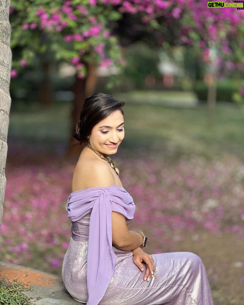 Vaishnavi Gowda Instagram - a lilac only blossoms after a harsh winter ❄ Outfit - @shimmer_designer_studio