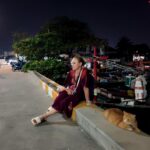 Valentina Shevchenko Instagram - Just me and a cat 🐱 contemplating quite evening in Hua Hin 🥰 #Thailand Hua Hin Thailand