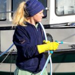 Valentina Shevchenko Instagram - I was missing my lovely #NordicTug so much 😍 Taking care of this beauty, because hull out and bottom painting are next ⏭️ 🥾 @hukgear #WashingtonState #PugetSound #FallVibes #OnWater #Navigation #Sailor #Captain #travel #traveldiaries #travelphotography #travelnow Puget Sound, Washington
