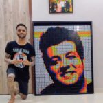 Varun Sharma Instagram – Thaaaank you so much for this @thetattooedindian 
Thank you for putting in so much effort and all the Love ❤️🫶

Reposted from @thetattooedindian • Celebrating 10 years of @fukravarun in the Bollywood Industry with this Rubik’s Cube Mosaic Portrait using 480 3 x 3 Standard Sized Rubik’s Cubes. 5 hours of work in total for this 4.6ft x 3.6ft Artwork.
Let me know your favorite Varun Sharma moment from these 10 years in the comments.
Special thanks to @varunsharmafanclub
#10YearsOfVarunSharma #fukravarun #varunsharma #varunsharmafans #thetattooedindian