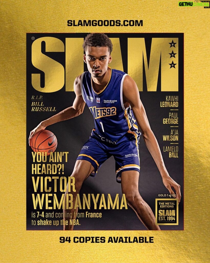 Victor Wembanyama Instagram - Have you seen a basketball player like this? No, you haven’t. Victor Wembanyama covers SLAM 240. Link in bio.