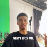 Victor Wembanyama Instagram - Cooking up something special on set with the NBA 2K fam 👀 Pre-order today! Only available with 2K24 25th Anniversary Edition during Summer League (valid through 7/17, 11:59PM PT) to run with Wemby’s MyTEAM card on September 8 🤝