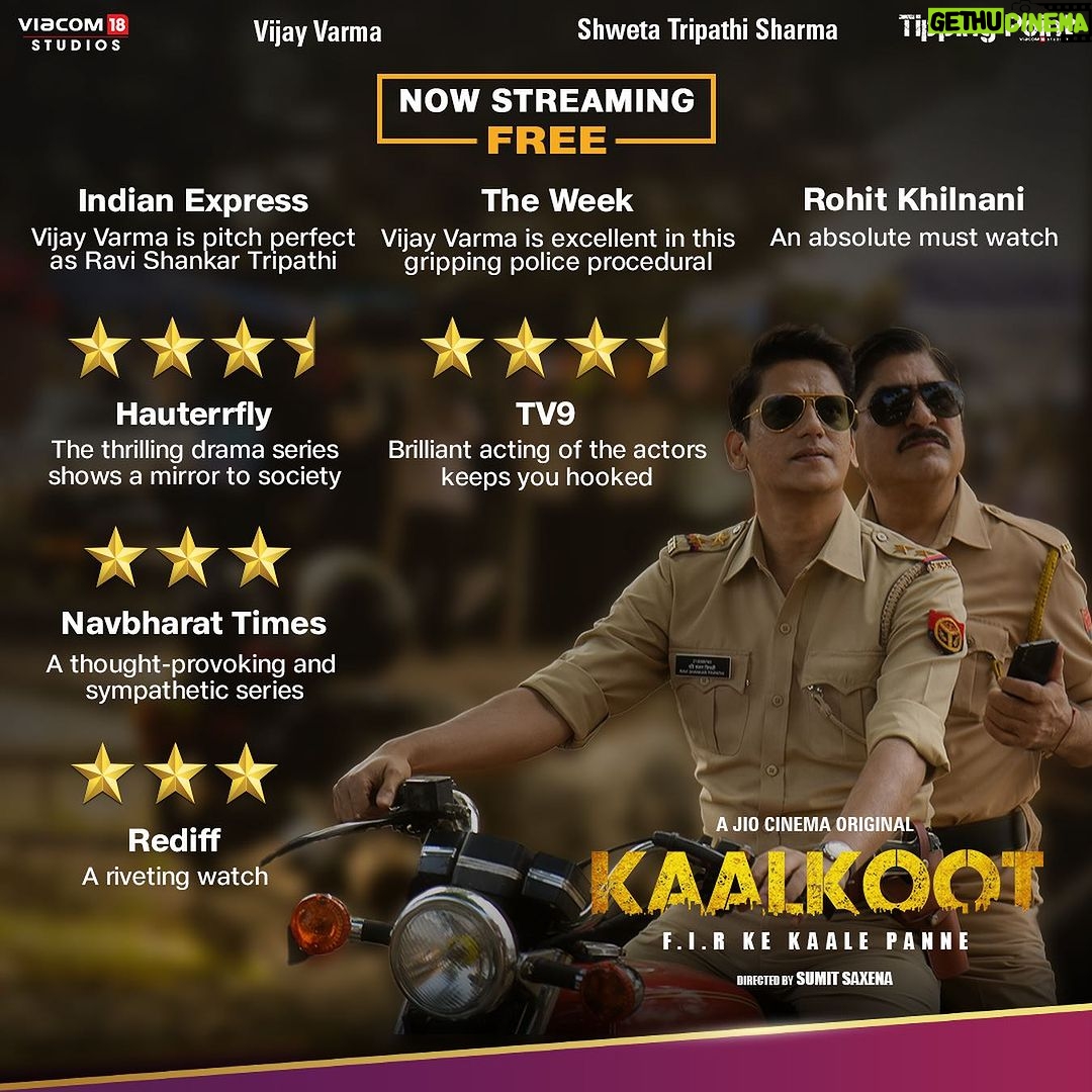 Vijay Varma Instagram - We got a great start! Thank you❤️ #KaalkootOnJiocinema #Kaalkoot @officialjiocinema @battatawada @seema.biswas.792 @iyashpalsharma @gopaldatt @Suzannamukherjee @ajit_andhare @sumit.saxena.35912 @bindraamritpal @anandntiwari @viacom18studios @tippingpointfilms @Leomediacollective @Karanstyagi @Arunabhkumar