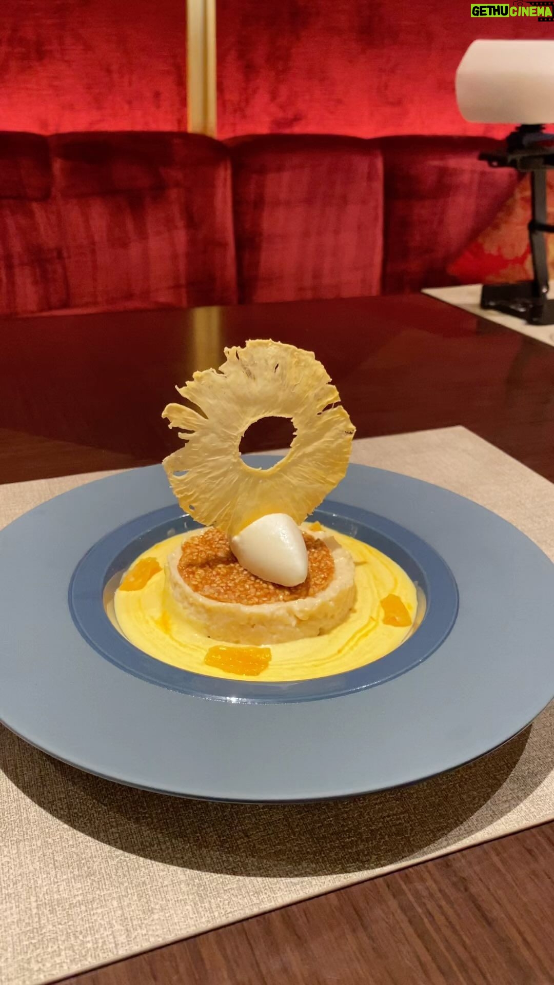 Vikas Khanna Instagram - This dish was inspired from Ugadi in Udupi. (1992) The harvest festival of Karnataka. I had the Prasad of coconut payasa (rice pudding) at Krishna Temple & later went to my sculptor teacher Gangadhar Rao house for the festival prayers. His amazing wife had made Pineapple Sheera for me. The taste of memory helped us create this dish. And here we are recreating 30+ memories through food. ❤️ Kinara by Vikas Khanna @kinaradxb Kinara By Vikas Khanna