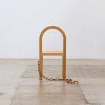 Virgil Abloh Instagram - first view of new artwork from my recent body of works made on exhibit from today. work titled “You Sit Here” ~ @909_archive group show. Teak. H908mm W450mm D450mm ©2021 On loan via Gymnastics Art Institute. Los Angeles, California