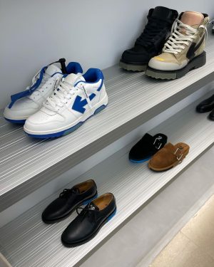 Virgil Abloh Instagram - worked a quick morning shift at @off___white__paris. first of many featured designers from my personal circle of designers, coordinating rare items for Paris. laid out today, @cactusplantfleamarket, @jjjjound and @postarchivefaction… more & more rare designers to come over time, never a prior announcement until items arrive.

also my knee-jerk habit of drawing on shoes. random gems hidden in shelves. bonjour.