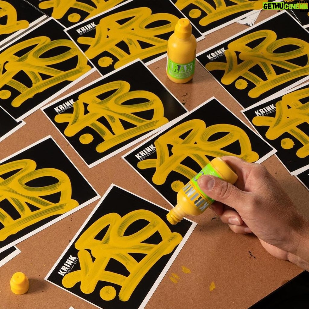 Virgil Abloh Instagram - special “@canary____yellow” K-60 paint marker edition of @iraknyc @krinknyc in support of @sneezemag “50” ~ link to acquire via each of the whole crews bios.