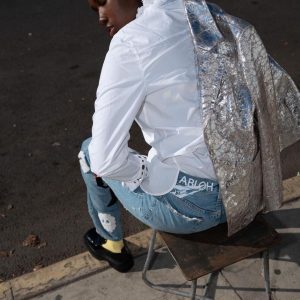 Virgil Abloh Instagram - Black Friday release of the jeans i did in conversation with @tremaineemory ~ ABLOH TEARS™ available on @denimtears dot com and @canary____yellow [Art Store]