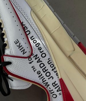 Virgil Abloh Instagram - @Off____White™ x Air Jordan 2 Low is now available online via the link in bio. 
“design premise: trap the indescribable into the object” as stated by @virgilabloh. Like no other sneaker, the Air Jordan 2 Low represents a piece of archival history obsessively recreated with contemporary tech and details.

Discover a new chapter of Off-White™ x Jordan ~ @jumpman23 

A unique crafting process was used to reverse engineer the original premium Air Jordan 2 in homage to the legendary sneaker, proudly incorporating signs of wear and tear into the design and embellishing with MJ’s signature and contemporary touches.