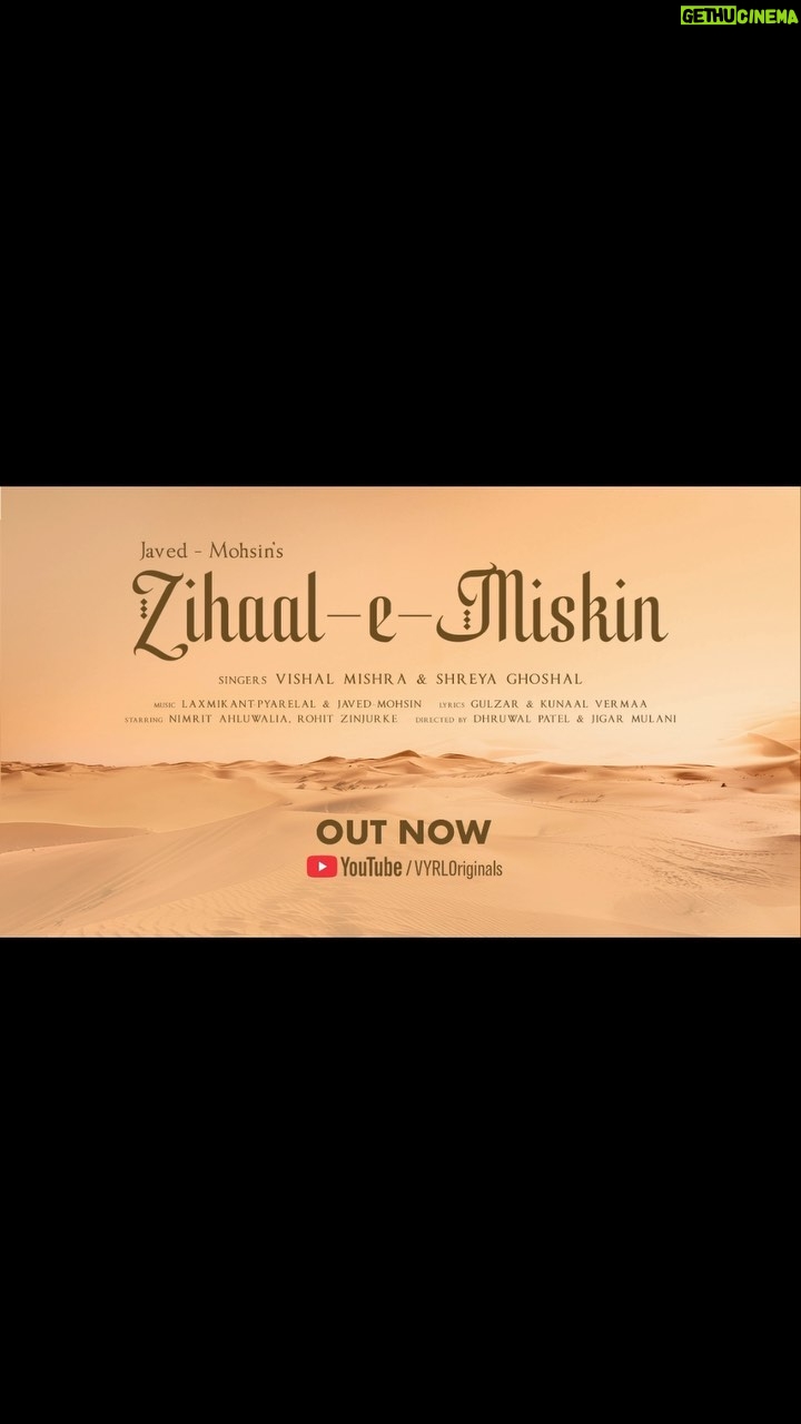 Vishal Mishra Instagram - #zihaalemiskin out now 🎶Tumhara Dil Ya Humara Dil Hai 💔❤️ this is dedicated to the almighty #latamangeshkar ji, #laxmikantpyarelal ji #gulzar sahab & #shabbirkumar ji🙏🏽 Khoob Pyar Dijiye. . . @javedmohsin_official @shreyaghoshal @vishalmishraofficial @nimritahluwalia @rohittt_09_ @kunaalvermaa @vyrloriginals @ericpillai @dhruwal.patel @jigarmulani @mayurhasija #VishalMishra #shreyaghoshal #nimritahluwalia #rohitzinjurke