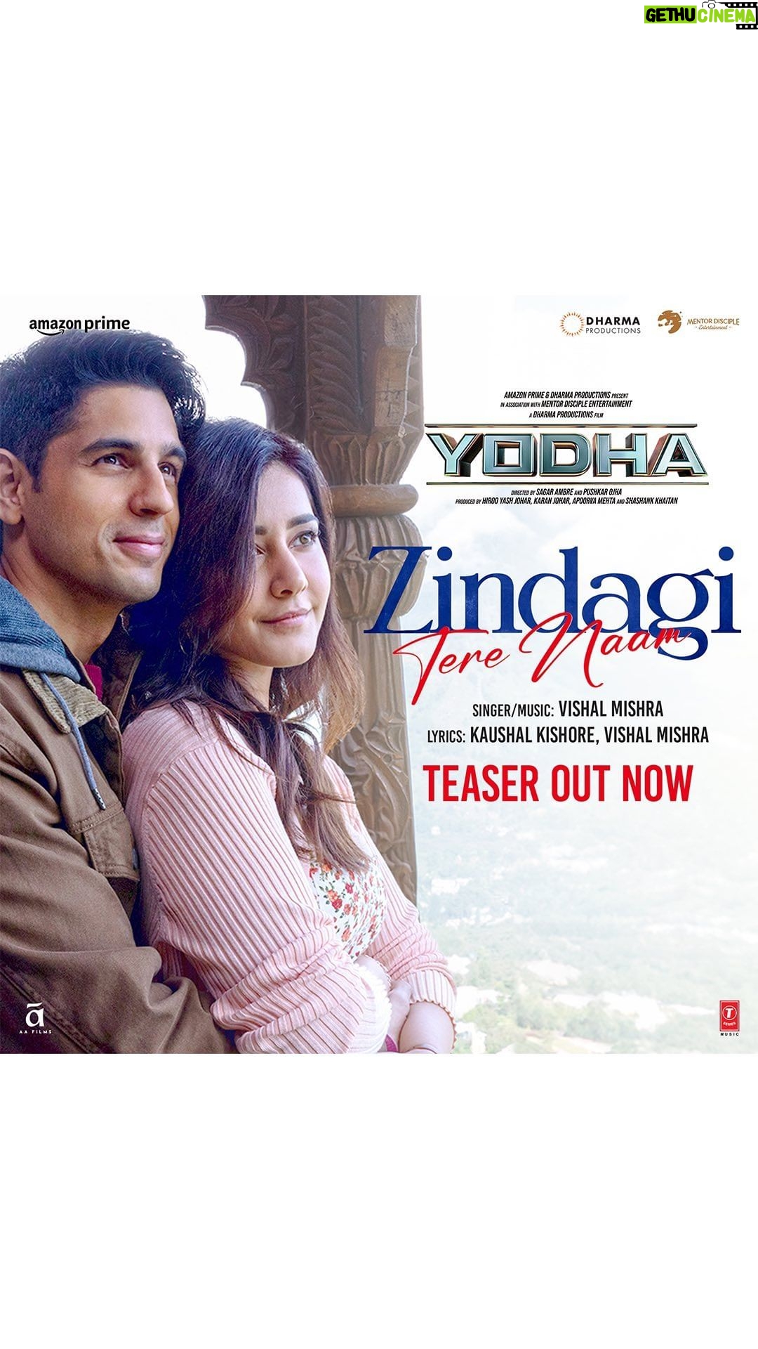 Vishal Mishra Instagram - Love will find your ❤️. #ZindagiTereNaam ,Out Tomorrow🎵🌹This one is special💫 . @karanjohar @apoorva1972 @shashankkhaitan @sidmalhotra @raashiikhanna @dishapatani @sagarambre_ #PushkarOjha @mekaushalkishore @azeemdayani @primevideoin @dharmamovies @mentor_disciple_entertainment @aafilms.official @tseries.official #vishalmishra
