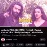 Vishal Mishra Instagram - #PehleBhiMain Lyrical Out Now ❤️‍🩹 🖊️- @rajshekharis . . . . . #reel #Animal #RanbirKapoor #TSeries #VishalMishra