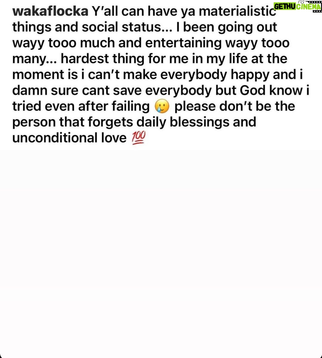 Waka Flocka Flame Instagram - I love y’all and to the ones not celebrating life at the moment with me i still got seats and opens table waiting for y’all #iGotFaith We built this shit!!!