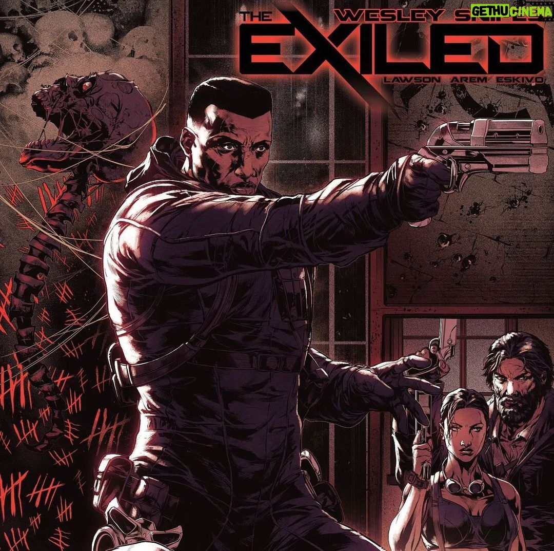 Wesley Snipes Instagram - FOC ALERT: The Exiled #3! Here's the cover A by @caananwhiteart @previewsworld order code: JAN231977 (W) @realwesleysnipes , @keith_arem, @giftedrebelsco (A) @eskivoart (CA) Canaan White Canaan White, fan-favorite artist who has worked with Marvel, Image, Avatar Press, Zenescope and much more, joins the Whatnot team with this debut cover. Issue #3 synopsis: Roach becomes an agent for the C.O.R.E. and discovers a secret about his father's mission he never imagined possible. As he gets closer to the serial killer he's been tracking, he learns the aliens among us have been here for thousands of years, infiltrating into the highest positions of power. In Shops: Apr 26, 2023 @whatnotpublishing #foc #whatnotapp #whatnot #whatnotseller #whatnotcomics #whatnotpublishing #comic #comics #comicbooks #comicspeculation #comicshop