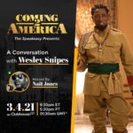 Wesley Snipes Instagram - #Clubhouse here I come!! 🙌🏿 tomorrow I’ll be having a convo with @naitjones that you don’t want to miss! 👑 pull up a chair and join the chat. ✳️Wesley Snipes on Clubhouse✳️ #Clubhouse #C2A #Coming2America #Zamunda #DaywalkerKlique #Izzidoesit