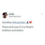 Wesley Snipes Instagram - Sending love to all my muslim brothers and sisters. 🙏🏿❤️