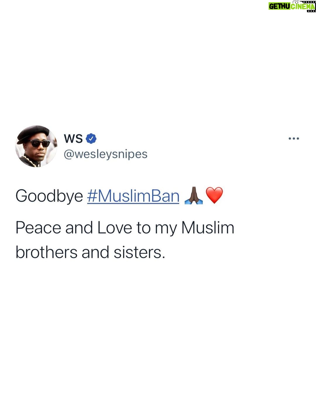 Wesley Snipes Instagram - Sending love to all my muslim brothers and sisters. 🙏🏿❤️