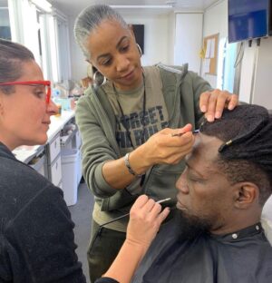 Wesley Snipes Instagram - #Coming2America behind the scenes magic made by @staceykutzlive 🙌🏿👑 

Thank you for keeping General Izzi FRESH👑😎

Makeup by: @makeupbyvera7 

“Coming 2 America” streaming now on Amazon Prime! 

@amazonprimevideo @zamundaroyals 

#coming2america #hairtransformation #royalhair #zamundaroyals #zamunda #blackhairstyles #wesleysnipes #daywalkerklique #behindthesceneshair #generalizzi #izzidoesit