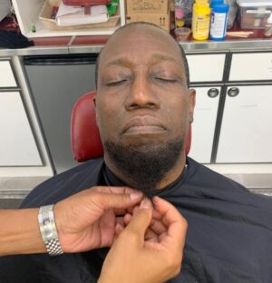 Wesley Snipes Instagram - #Coming2America behind the scenes magic made by @staceykutzlive 🙌🏿👑 

Thank you for keeping General Izzi FRESH👑😎

Makeup by: @makeupbyvera7 

“Coming 2 America” streaming now on Amazon Prime! 

@amazonprimevideo @zamundaroyals 

#coming2america #hairtransformation #royalhair #zamundaroyals #zamunda #blackhairstyles #wesleysnipes #daywalkerklique #behindthesceneshair #generalizzi #izzidoesit