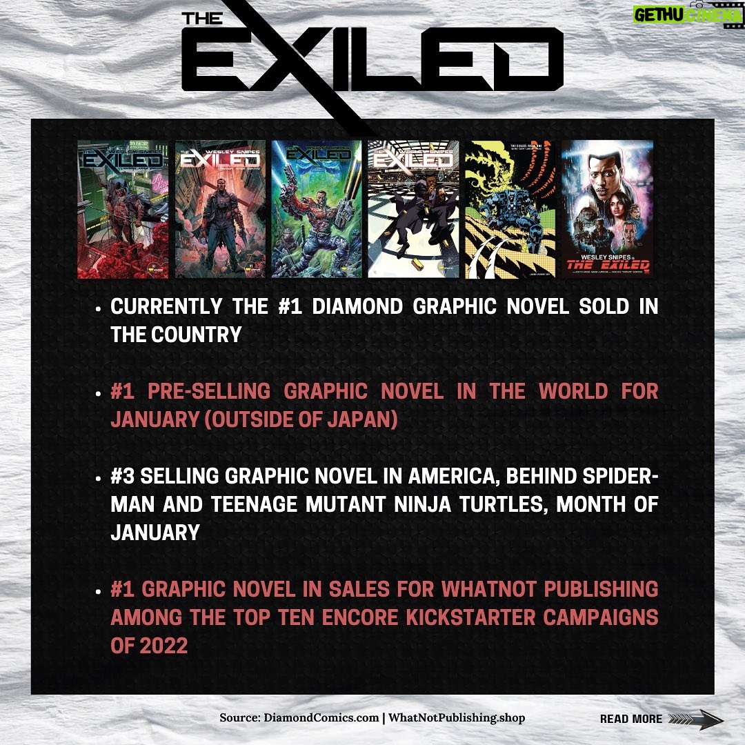 Wesley Snipes Instagram - Wow! 🙌🏿check out these stats! To find a shop near you click the link in my bio or visit: comicshoplocator.com #DaywalkerKlique #theexiled #indiecomics #comicart #kickstarter #rebels #graphicnovel