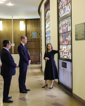 William, Prince of Wales Instagram - At the Western Marble Arch Synagogue this morning to see and hear about the invaluable work of the Holocaust Educational Trust @holocaustuk in combating the deeply concerning rise in antisemitism in the UK. Hearing from students and young people who have experienced antisemitism, and meeting with young ambassadors from all backgrounds and faiths who have taken part in the flagship ‘Lessons from Auschwitz’ project.

Also honoured to meet with Holocaust survivor Renee Salt, who is a living example of the tragic consequences of antisemitism being allowed to go unchecked.