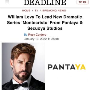 William Levy Instagram - Contento de finalmente poder compartirles nuestro próximo proyecto.  Llamado “MONTECRISTO” les puedo contar que me da mucha alegría poder interpretar el personaje de Edmundo Dantes ( Alejandro Montecristo ) dado a que es uno de mis personajes favoritos, una historia que he amado desde pequeño. Hemos estado en conversación desde que yo me encontraba grabando “ Café con Aroma de Mujer “ en Colombia. Hoy gracias a Dios ya les puedo decir que dentro de poco ya estaré por España 🇪🇸 grabando para ustedes “ MONTECRISTO “  love you all !!! @streampantaya @secuoyastudios @jeffxgoldberg @instapizzo 
📸: @crissjaramillo_photography
