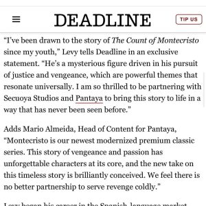 William Levy Instagram - Contento de finalmente poder compartirles nuestro próximo proyecto.  Llamado “MONTECRISTO” les puedo contar que me da mucha alegría poder interpretar el personaje de Edmundo Dantes ( Alejandro Montecristo ) dado a que es uno de mis personajes favoritos, una historia que he amado desde pequeño. Hemos estado en conversación desde que yo me encontraba grabando “ Café con Aroma de Mujer “ en Colombia. Hoy gracias a Dios ya les puedo decir que dentro de poco ya estaré por España 🇪🇸 grabando para ustedes “ MONTECRISTO “  love you all !!! @streampantaya @secuoyastudios @jeffxgoldberg @instapizzo 
📸: @crissjaramillo_photography