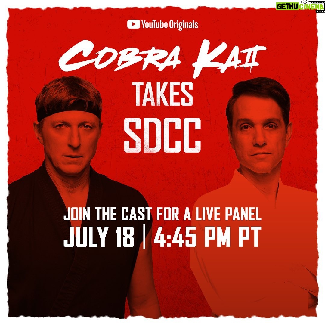 William Zabka Instagram - @cobrakaiseries is headed to @Comic_Con tomorrow. Join us for a live panel and hear what’s ahead for S3 👊🏻