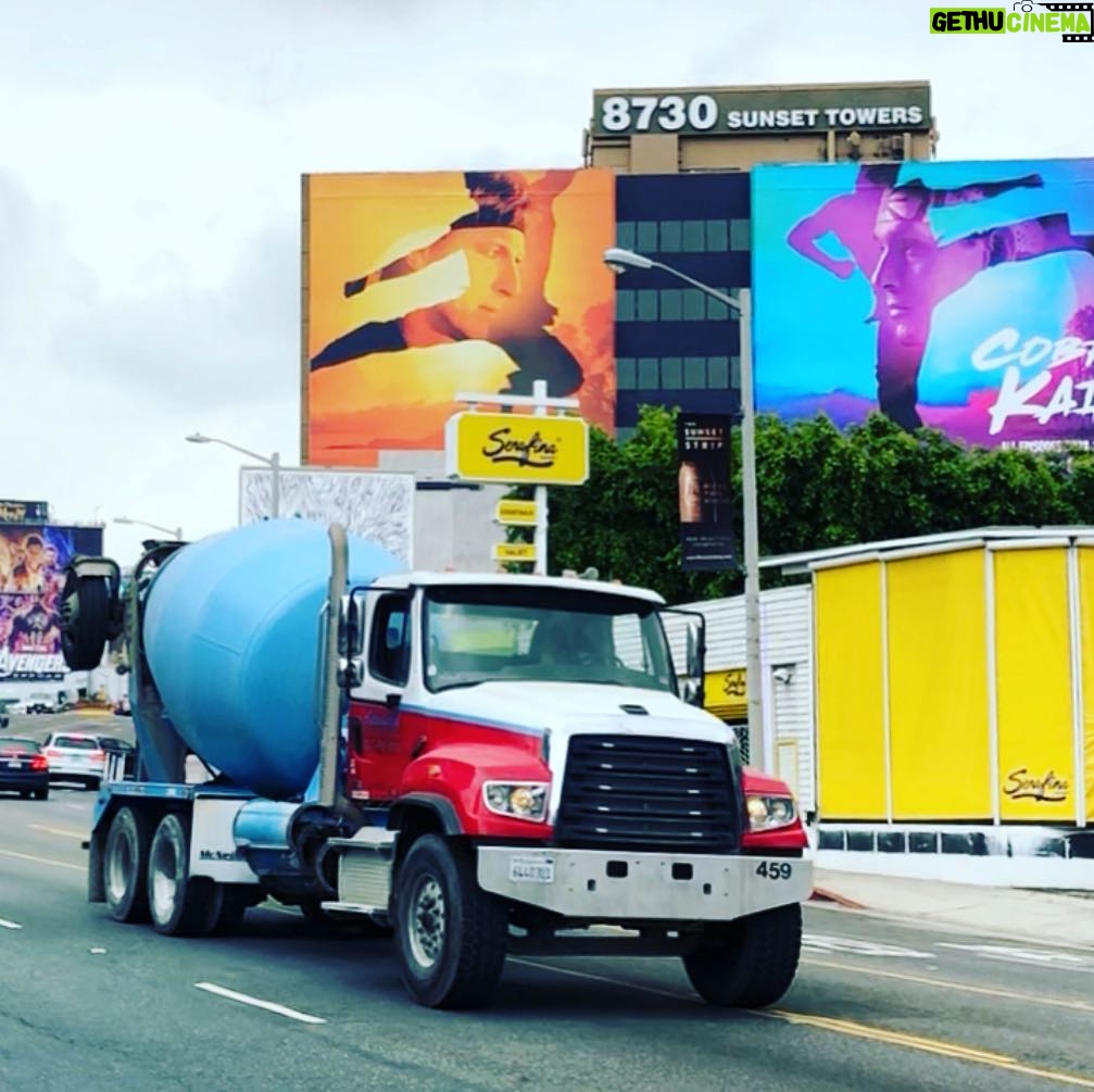William Zabka Instagram - #CobraKai takes Sunset Blvd — cue the cement truck 👊🏻
