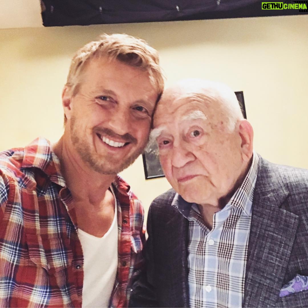 William Zabka Instagram - “Johnny & Sid” behind the scenes Cobra Kai Season One — what an honor to work with the legend Ed Asner