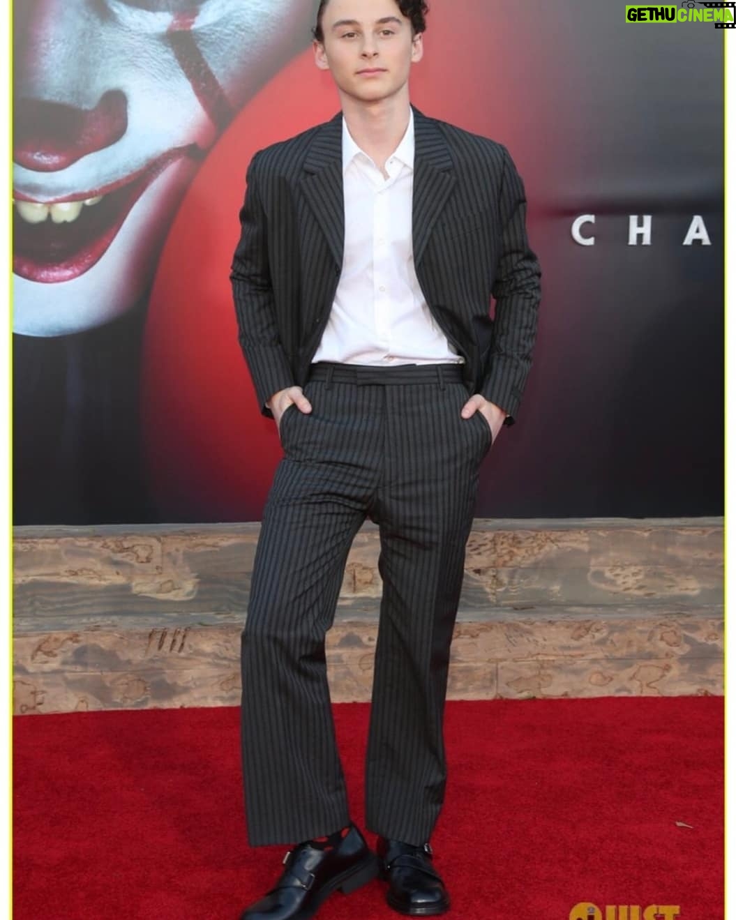 Wyatt Oleff Instagram - What a week! A million thanks to @prada for outfitting me not only for the #ITChapterTwo premiere but for the Derry Days press junket @itmovieofficial #itends September 6 🎈